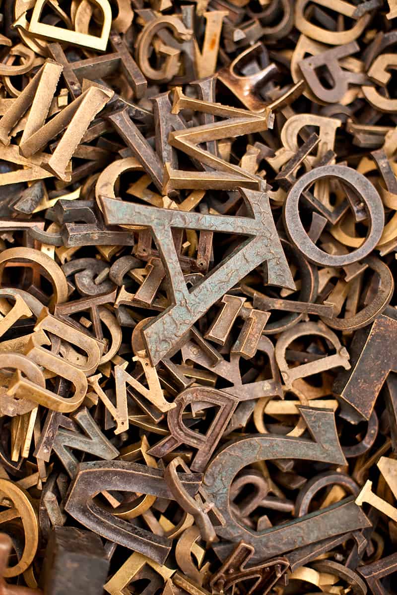Buchstaben für den Buchdruck